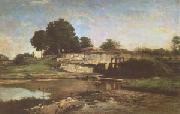 Charles-Francois Daubigny The Flood-Gate at Optevoz (mk05) oil painting on canvas